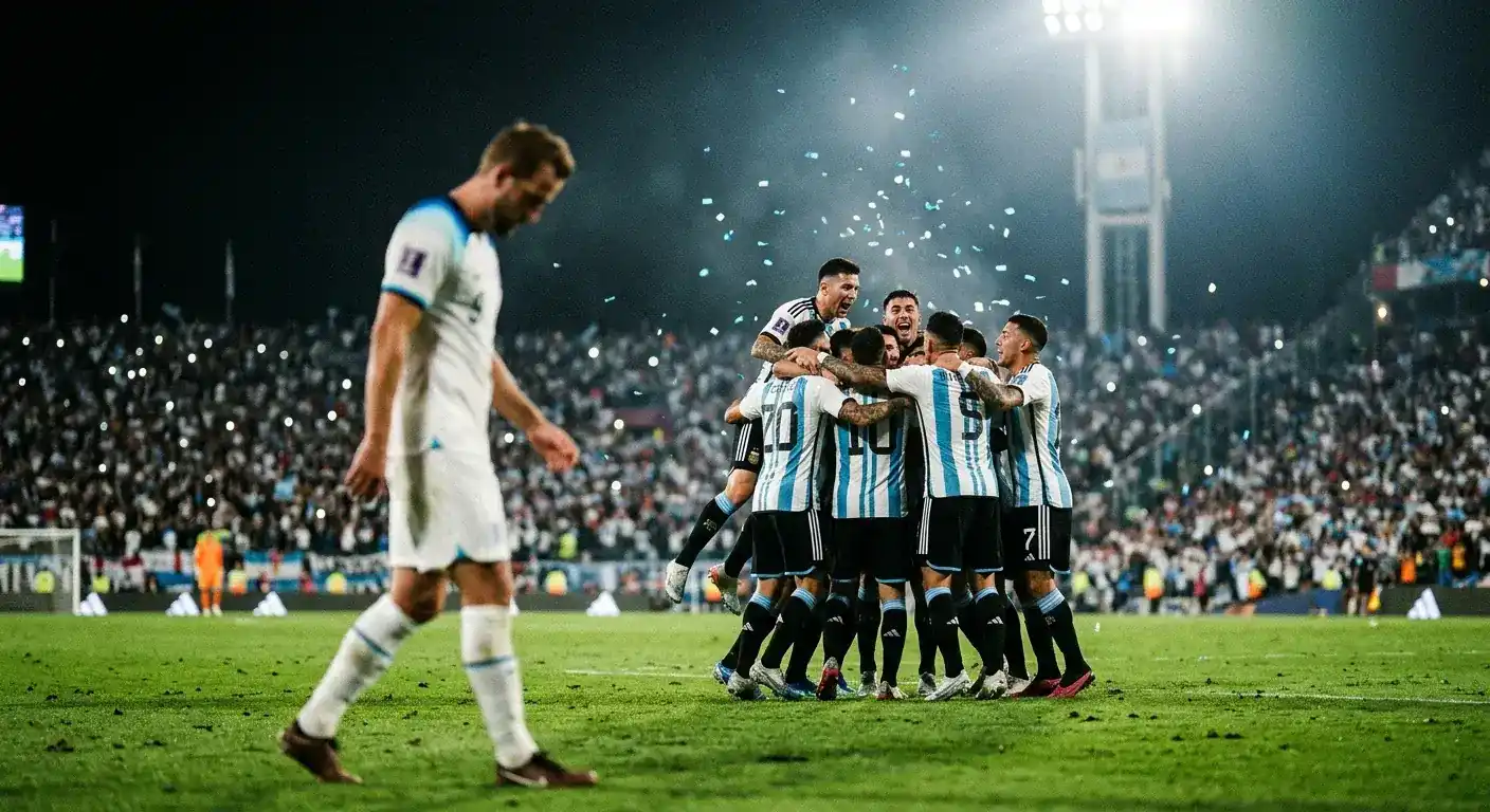 Lautaro Martínez köpft in der 90.+2. Minute zum 2:1 für Argentinien ins Tor von Jordan Pickford